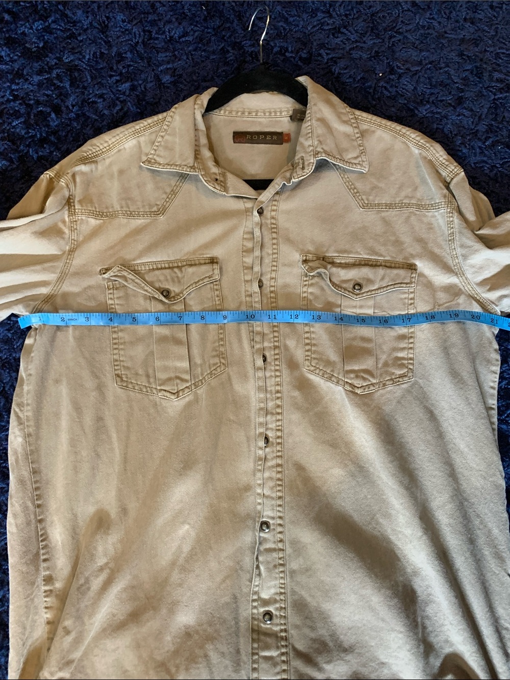 Men's Roper Gray Pearlsnap Button-Front Work Shirt Jacket - Picture 11 of 11